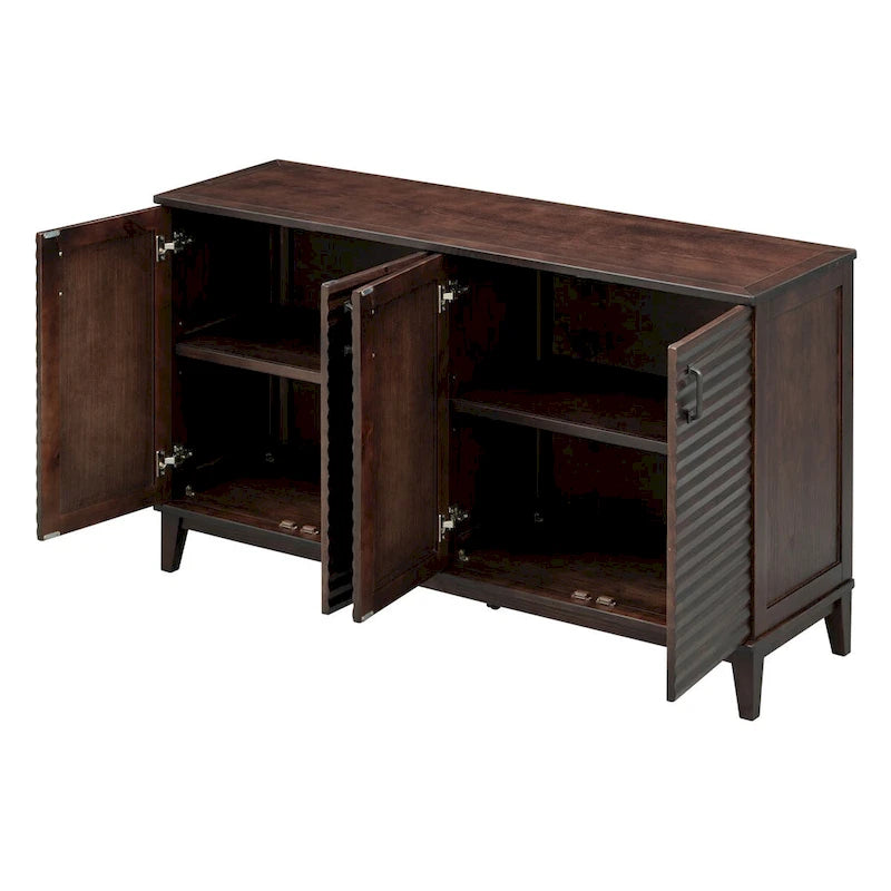 Large Storage Buffet with Adjustable Shelves and Metal Handles