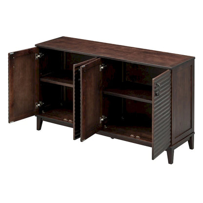 Large Storage Buffet with Adjustable Shelves and Metal Handles