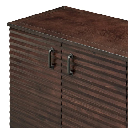 Large Storage Buffet with Adjustable Shelves and Metal Handles