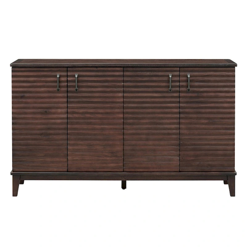 Large Storage Buffet with Adjustable Shelves and Metal Handles