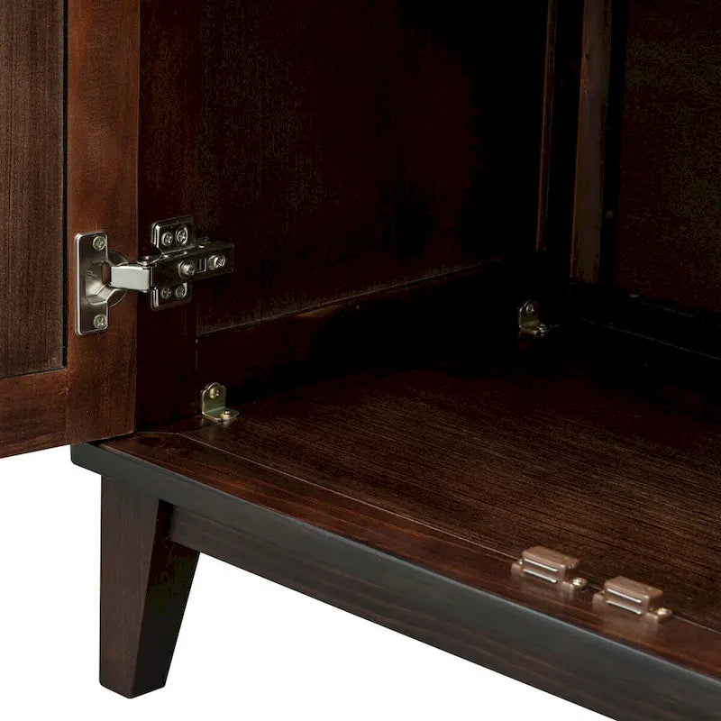 Large Storage Buffet with Adjustable Shelves and Metal Handles