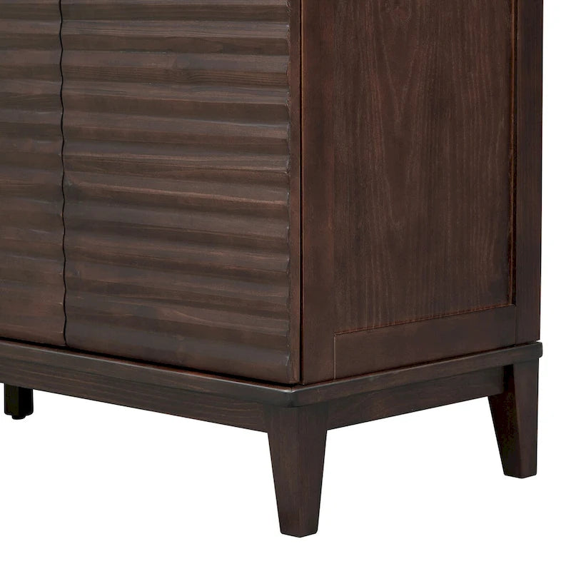 Large Storage Buffet with Adjustable Shelves and Metal Handles