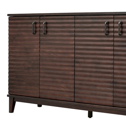 Large Storage Buffet with Adjustable Shelves and Metal Handles