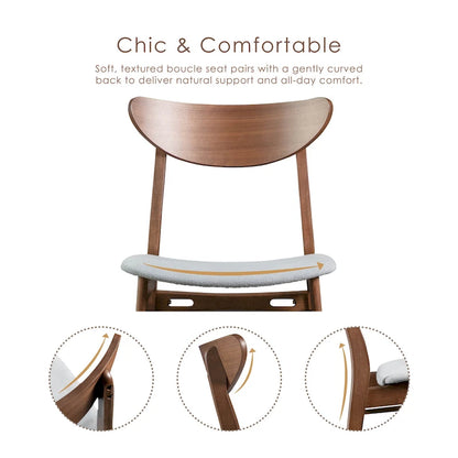 Furniture of America Beck Mid-century Walnut Padded Dining Chairs (Set of 2)