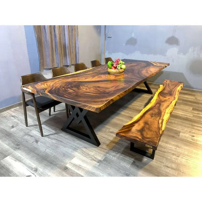 Sundaland 118 Large Slap Live Edge Dining Table