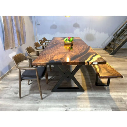 Sundaland 118 Large Slap Live Edge Dining Table