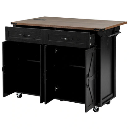 53.5Farmhouse Kitchen Island with Power Outlet
