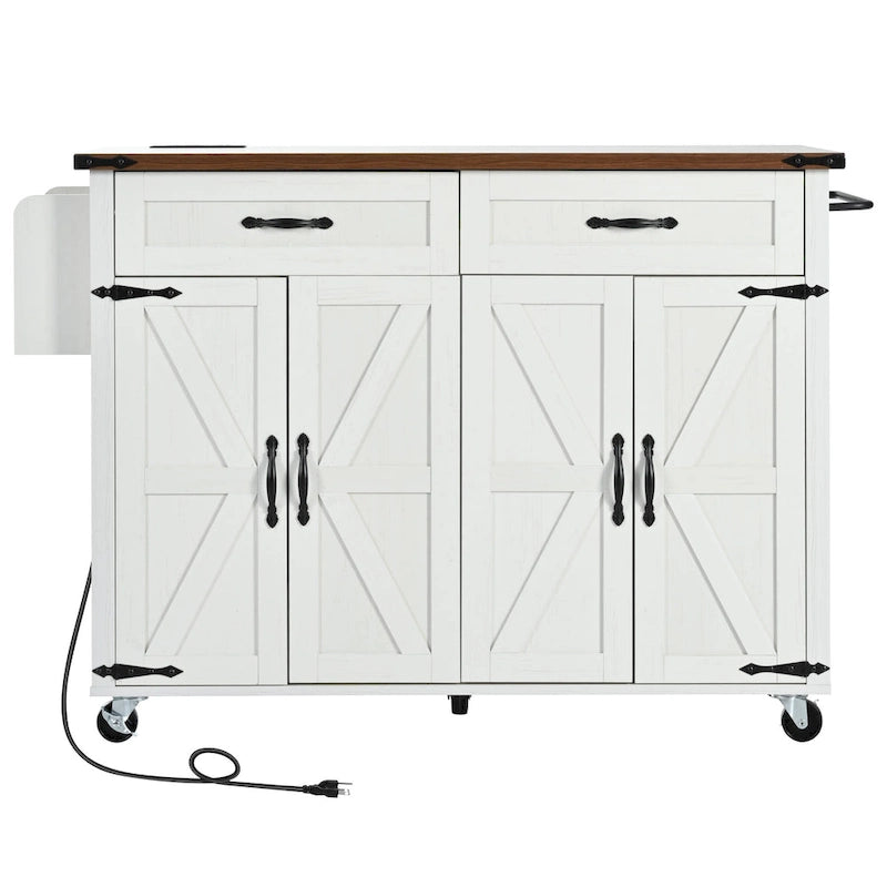 53.5Farmhouse Kitchen Island with Power Outlet