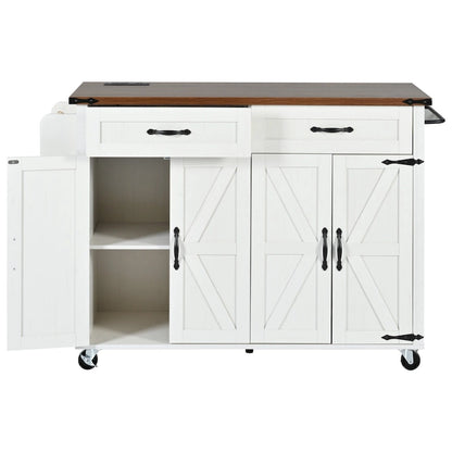 53.5Farmhouse Kitchen Island with Power Outlet