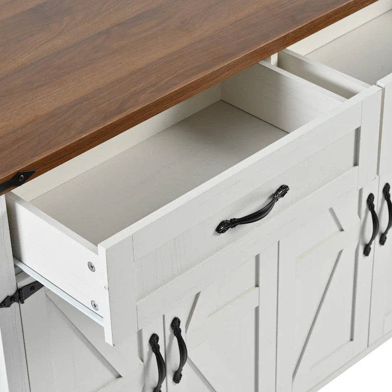 53.5Farmhouse Kitchen Island with Power Outlet