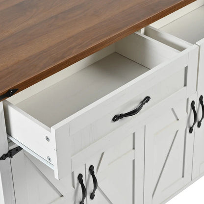 53.5Farmhouse Kitchen Island with Power Outlet