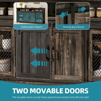 Farmhouse Sideboard Buffet Cabinet with Sliding Barn Doors