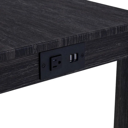 8 PCS Bar Table Dining Sets with Counter Stools and Built-in Power Outlets