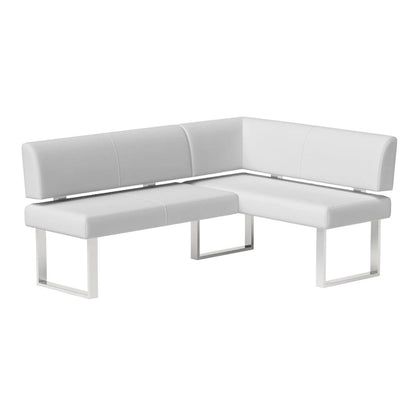 Somette Leah White Nook Corner Dining Bench