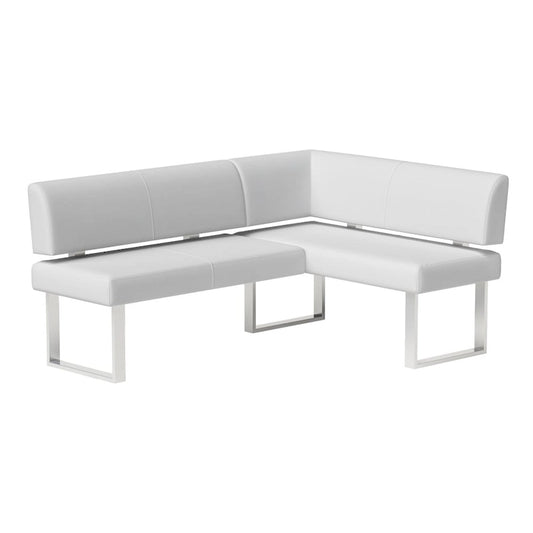 Somette Leah White Nook Corner Dining Bench