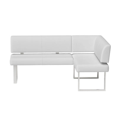 Somette Leah White Nook Corner Dining Bench