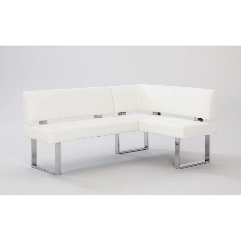 Somette Leah White Nook Corner Dining Bench