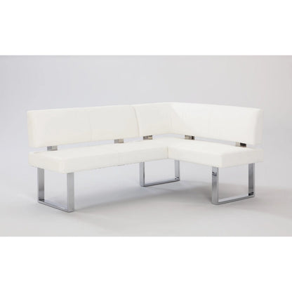 Somette Leah White Nook Corner Dining Bench